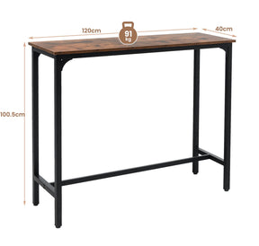 Giantex Bar Table with Footrest, Counter Height Table, Industrial Pub Table for Small Space , Rustic Brown