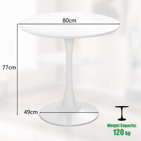 Giantex Round Dining Table, 80 CM Mid-Century Leisure Table for Small Places