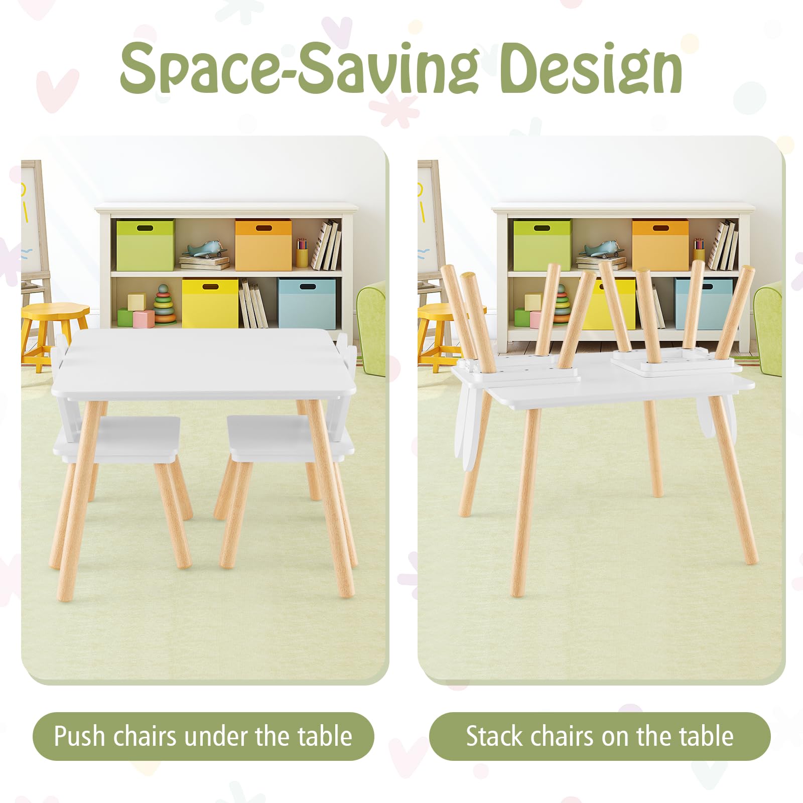 HONEY JOY Kids Table and 2 Chairs Set