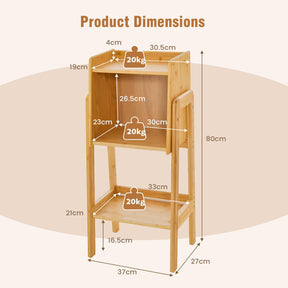 Giantex Bamboo Bookshelf, Modern Bookcase w/Legs