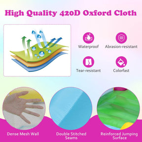 Inflatable Bounce House, 2-in-1 Kids Bouncer with Slide & Jumping Area