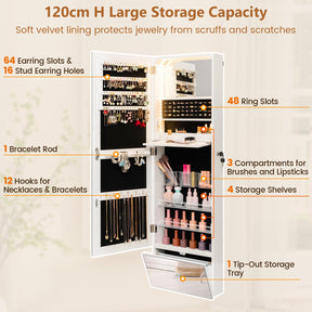 Giantex 120cm LED Jewelry Mirror Cabinet