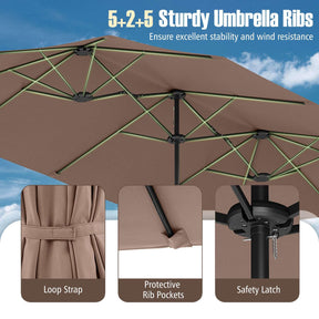 4.7 m Extra-Large Patio Umbrella w/LED Solar Lights