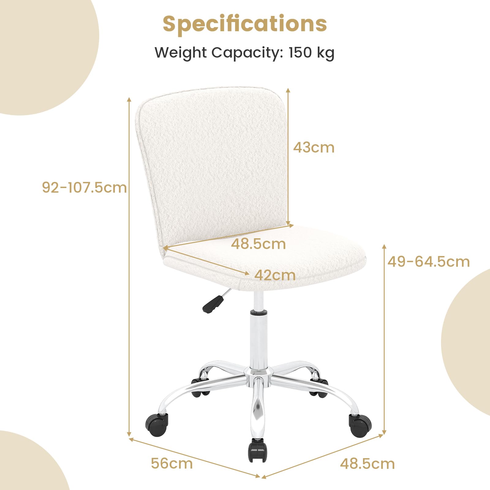 Height-Adjustable Ergonomic Mesh Chair, 2 Pack