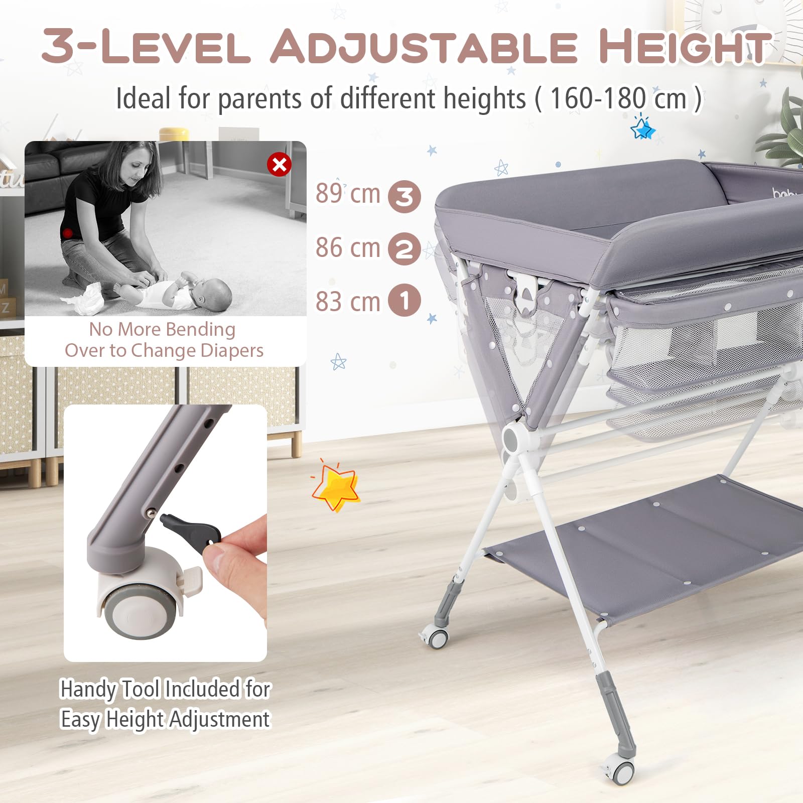 BABY JOY Foldable Baby Changing Table