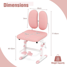 BABY JOY Height-Adjustable Kids Desk Chair, Ergonomic Children Study Chair