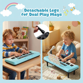 37 Keys Kids Piano Keyboard, Portable Musical Toy with Microphone & Music Stand