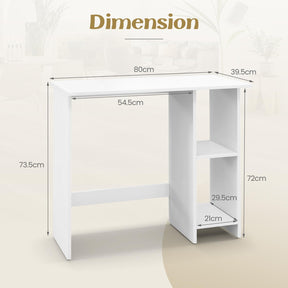 Giantex Small Computer Desk with Storage, Modern Writing Desk with Adjustable Shelf, Space Saving