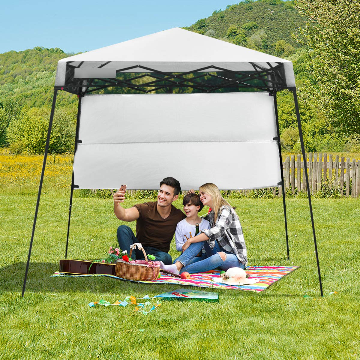 2.1m x 2.1m Slant Leg Pop-up Canopy, Outdoor Tent for Sun Protection