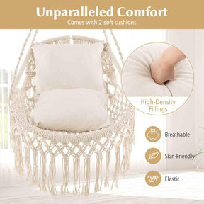 Hanging Hammock Chair with Soft Seat Cushions for Patio/Bedroom