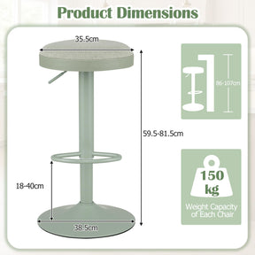 Bar Stools Set of 2, Kitchen Bar Stools w/Height Adjustment