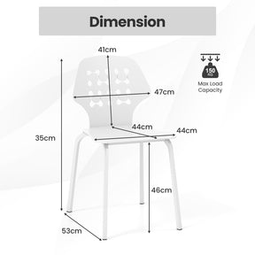 Giantex Metal Dining Chair Set of 4, Modern Kitchen Dinner Chair with Hollowed Backrest & Metal Legs