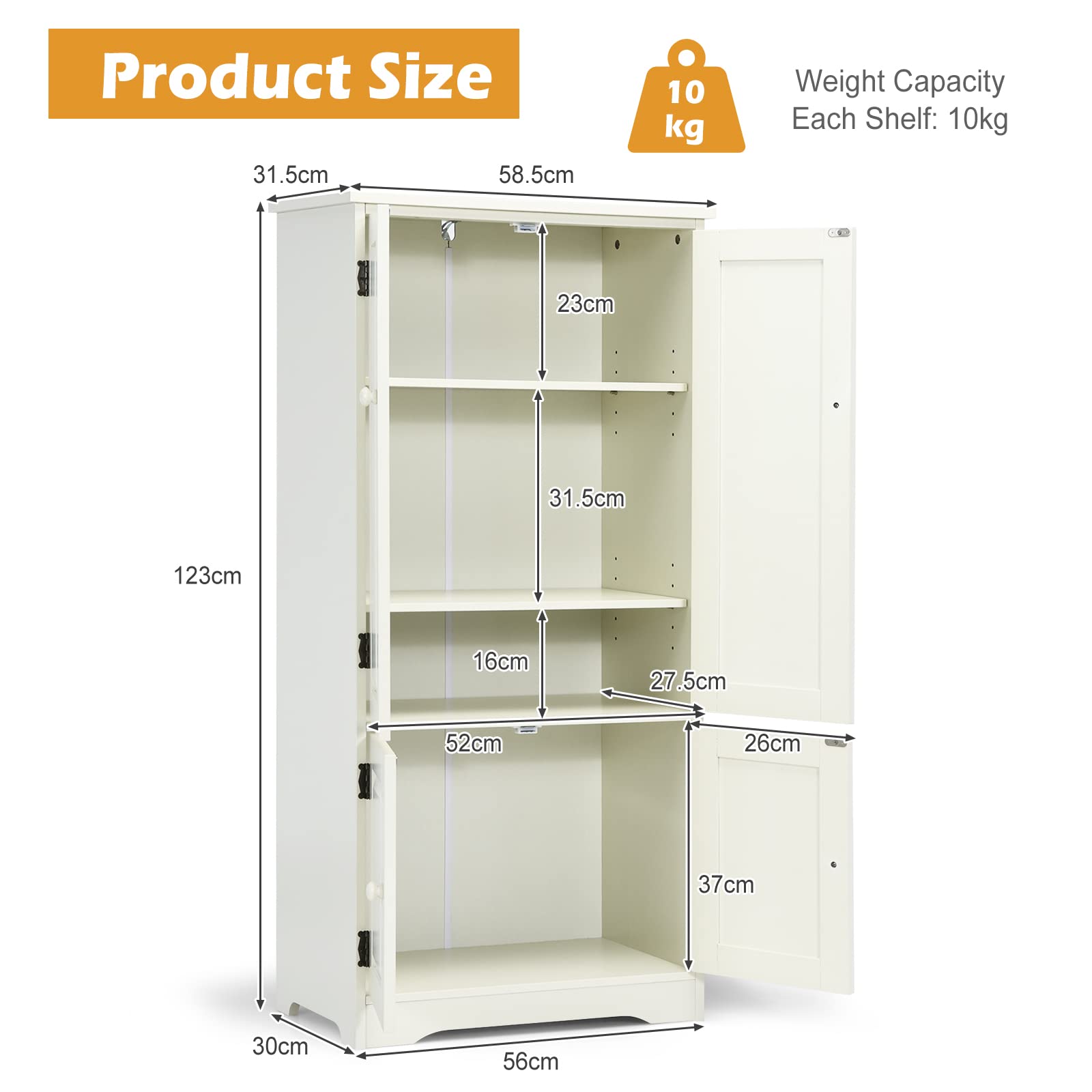 Giantex Sideboard Buffet Storage Cabinet, Antique Low Floor Cabinet, Pantry Cabinet