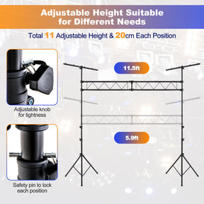 Giantex 4m Lighting Truss System, Heavy Duty Metal Lighting Stand with Adjustable Height