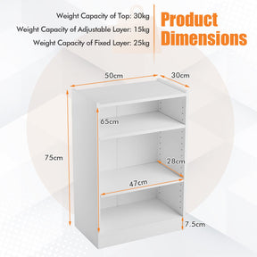Giantex 3-Tier Bookcase, Floor Standing Open Bookshelf, Modern Display Cabinet with Adjustable Shelves
