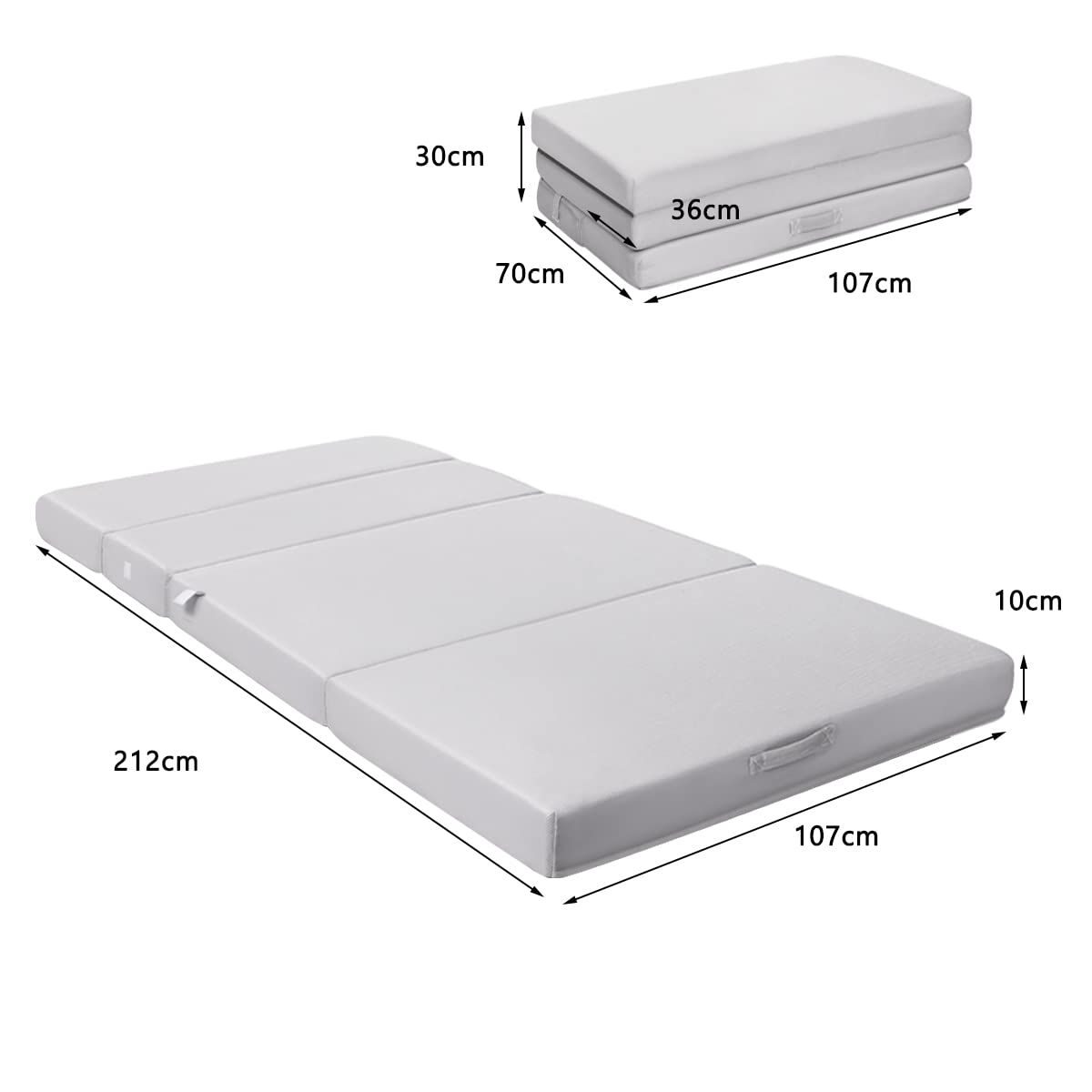 Giantex 10cm Folding Mattress, Portable Sofa Bed Play Mat for Guests Kids