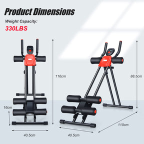 Abdominal Cruncher Machine Foldable Core Abdominal Trainer, AB Workout Machine with 3 Adjustable Levels
