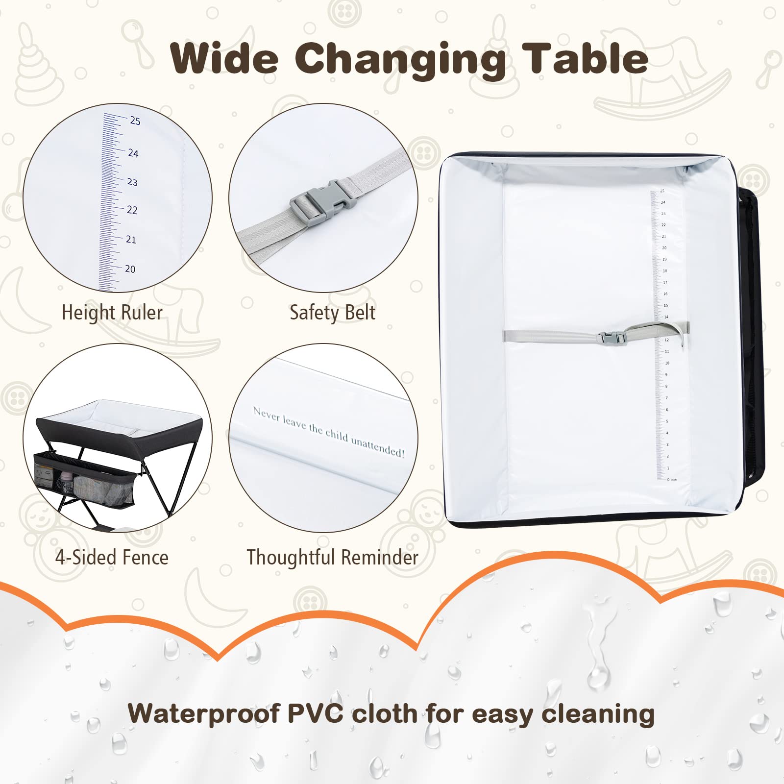BABY JOY Baby Portable Changing Table
