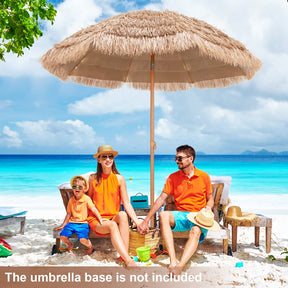 7.2 FT Thatched Tiki Umbrella, Hawaiian Style Hula Beach Umbrella w/Tilt
