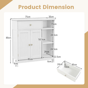 Giantex Bathroom Floor Cabinet, Freestanding Kitchen Cupboard Storage Organizer
