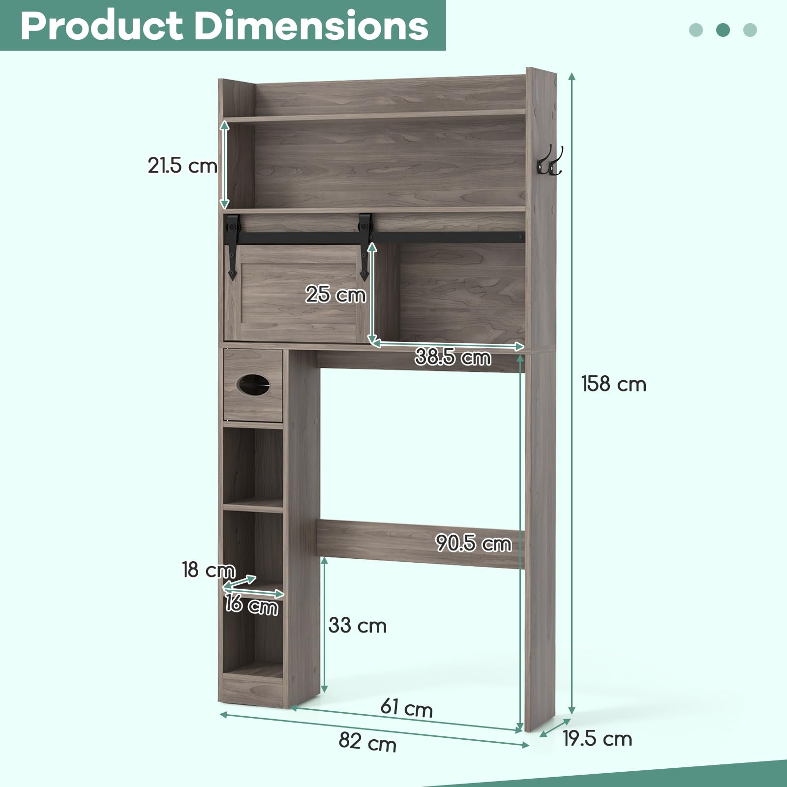 Giantex Over The Toilet Storage Cabinet, Farmhouse Bathroom Organizer