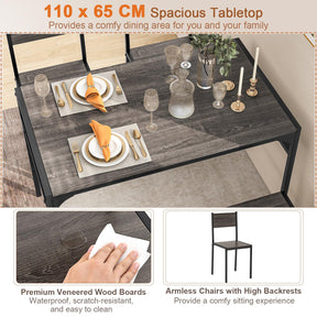 Giantex 4-Piece Dining Set Dining Table w/ 2 Chairs and Bench for 4