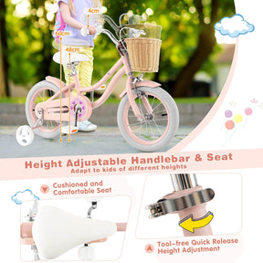 14”/16” Kid’s Bike with Training Wheels, Bicycle for 3-5/4-7 Years Old