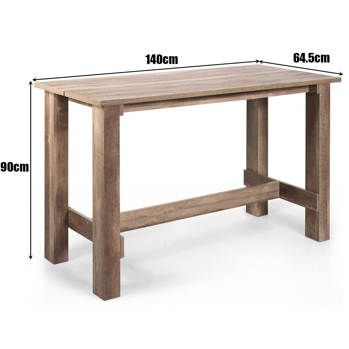 Giantex Dining Table, Rectangular Counter Height Table, Retro Kitchen Table, Space-Saving Bar Table for Dining Room