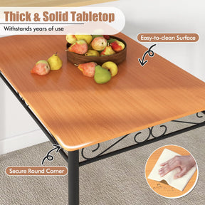 Giantex Dining Table Set for 4 Modern Rectangular Kitchen Table with 4 Cushioned Chairs