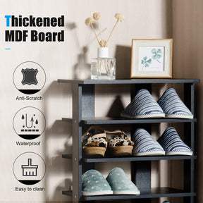 Giantex 7-Tier Wooden Shoe Rack, Shoe Storage Tower Multiple Layers, Detachable Board