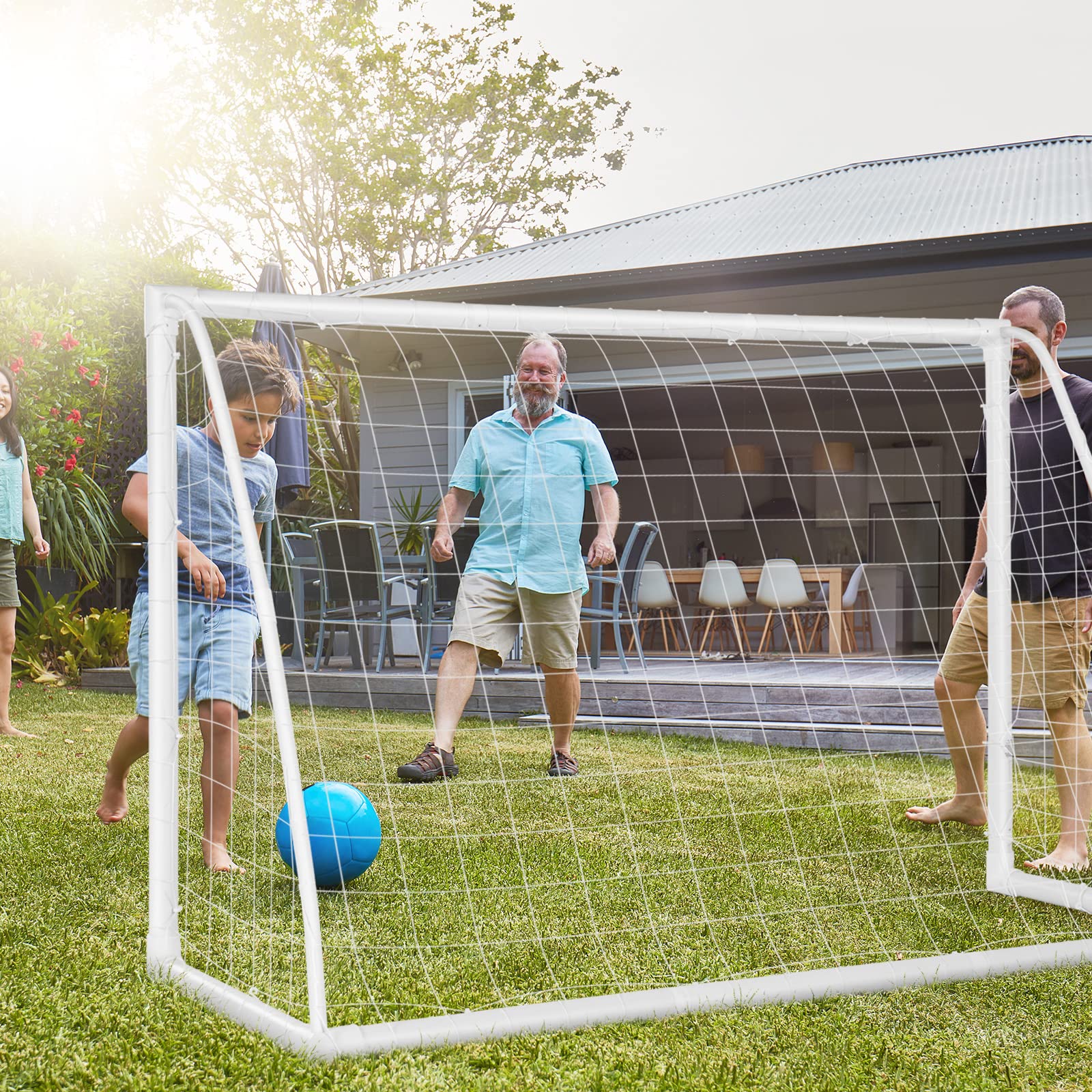 Kids Portable Soccer Goal, 1.8m x 1.2m FT Backyard Soccer Goal and Net with Strong PVC Frame