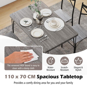 Giantex 5-Piece Dining Table Set, Modern Rectangular Dining Table & 4 Dining Chairs Set