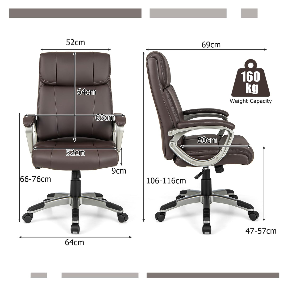 Executive Ergonomic 360° Swivel Office Chair