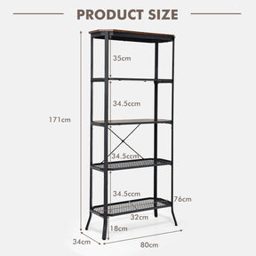 Giantex 5-Tier Bookshelf, Freestanding Shelving Unit