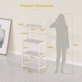 Giantex 4-Tier Microwave Oven Stand Storage, Floor Standing Kitchen Baker’s Rack