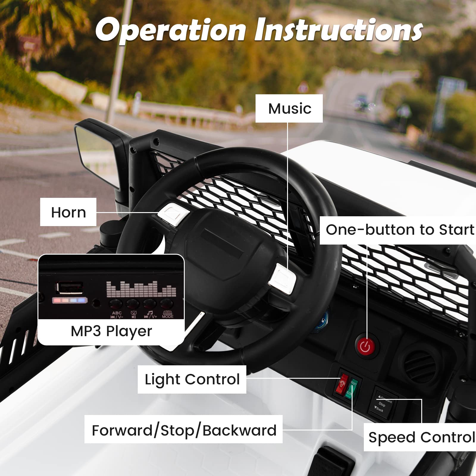 12V Ride On Truck Battery Powered Electric Ride On Car with Remote Control for Kids