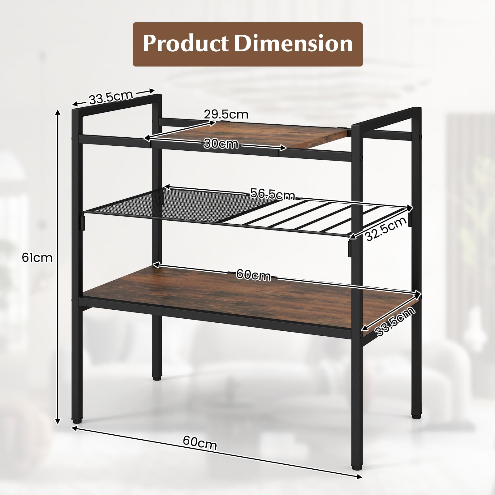 Giantex Industrial Entryway Table, Sofa Side Table with Removable Panel & Mesh Shelf