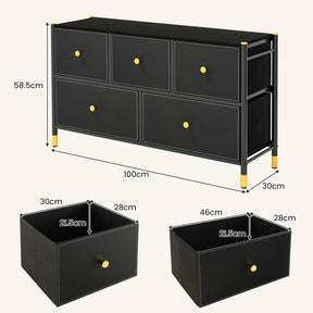 Giantex Dresser with 5 Drawers, Fabric Dresser Tower