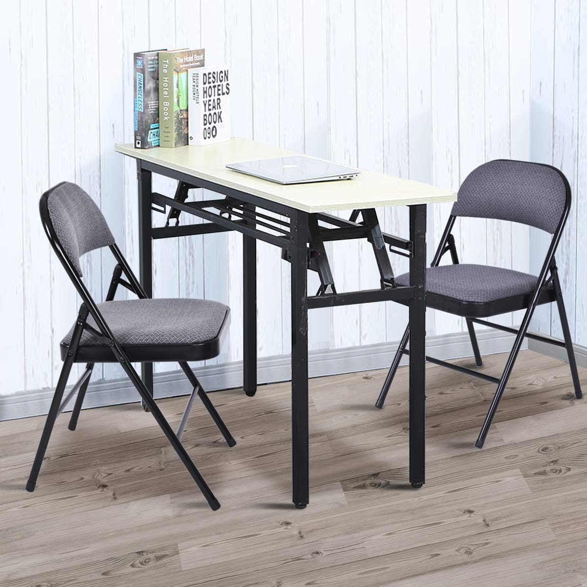 Giantex 4-Pack Folding Chairs, Fabric Folding Chairs