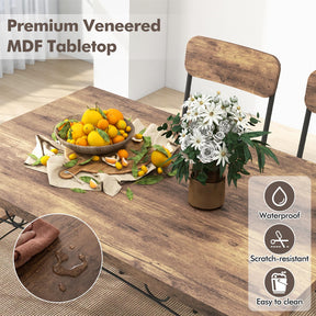 Dining Table Set for 4 5-Piece Industrial Kitchen Furniture Dinette Set