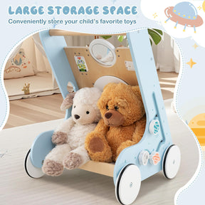 8-in-1 Wooden Baby Walker, Push and Pull Learning Activity Center