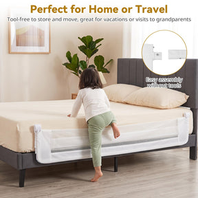 Foldable Baby Rail Guard, 180 cm Long Swing Down Bed Rail for Toddlers
