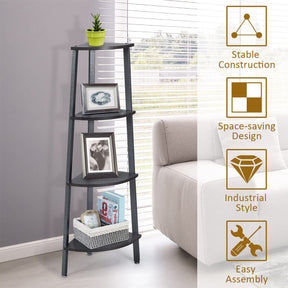 Giantex 4-Tier Corner Shelf, Lightweight Wood Look Organizer w/Metal Frame, Multipurpose Storage Shelf