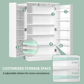 Giantex 2-Door Pantry Cabinet w/ 6 Adjustable Shelves, 17-Tier Buffet Sideboard, Kitchen Storage Cabinet
