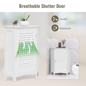 Giantex Corner Shutter Door Cabinet, Modern Bathroom Storage Oragnizer with Single Doors & 2 Shelves