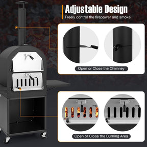 Outdoor Wood Fired Pizza Pizza Oven with Protective Cover for BBQ