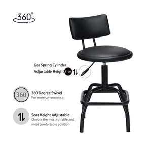 Giantex Adjustable Height Bar Stool, 360 Degree Swivel barstool, Black