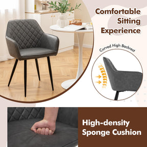 Modern Leisure Dining Chair Set of 2 Upholstered Accent Armchairs w/ Wide Seat