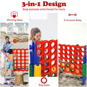 Jumbo 4-to-Score Giant Game Set for Kids with Basketball Hoop