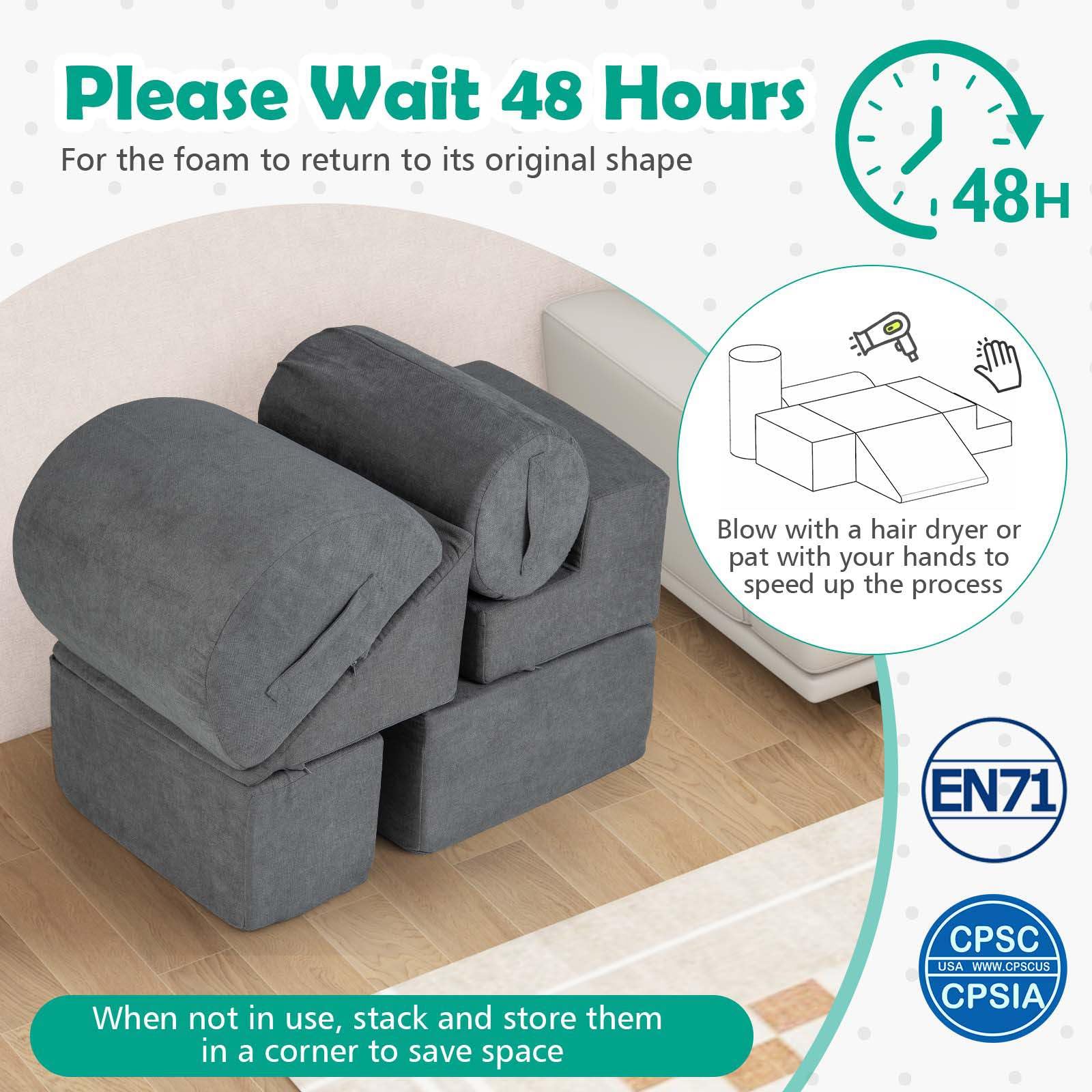 6-Piece Baby Climbing Blocks Kids Indoor Soft Play Structure